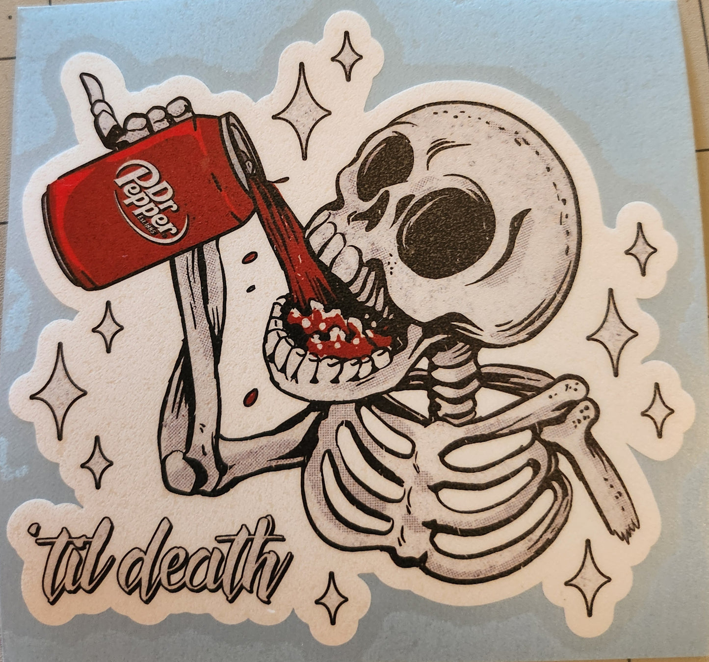 Skeleton Drinking Dr. Pepper